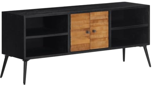 FWIKDUN Robuster Fernsehschrank recyceltes Teakholz TV-Möbel aus recyceltem Teak Massivholz Nachhaltiger TV-Schrank aus Altholz Teak