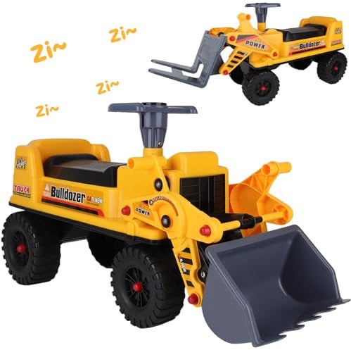 deAO Sitzbagger für Kinder-Toller Bagger-Spaẞ für Drauẞen mit Traktor BAGGER