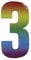 Self Adhesive Wheelie Bin Numbers 17cm - 3 - Rainbow Design