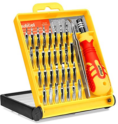 Coffret tournevis de précision 32-en-1 TORX kit d'outils de réparation avec pincette pour téléphone, tablette, disque dur, ordinateur, compatible avec iPhone, iPad, Macbook