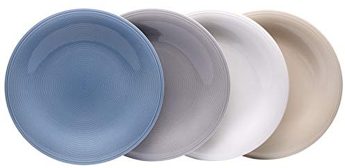 vivo by Villeroy & Boch Group Colour Loop Dinner Plate, Set of 4, Diameter 30 cm, Premium Porcelain, Multicoloured