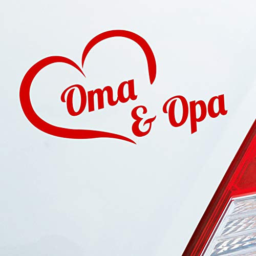 Hellweg Druckerei Oma & Opa Stolz Liebe Herz Großeltern Kind Auto Aufkleber Sticker Heckscheibenaufkleber