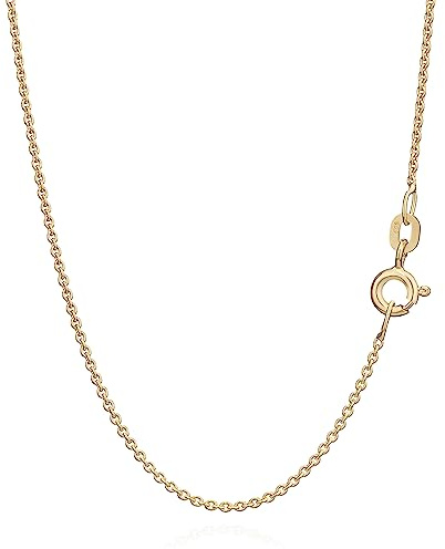 NKlaus Gold Kette - Ankerkette aus Gelbgold 14 Karat - Goldkette Damen 585 Echtgold (Länge wählbar 36cm - 80cm) – massiv Halskette Breite 1,1mm - Elegante Anker Kette rund für Frauen
