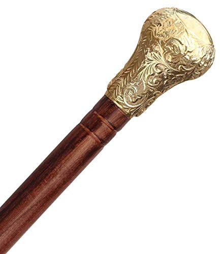 Nautischer Gehstock aus massivem Stahl mit abnehmbarem Messingknauf, handgefertigt in goldenem Finish, einzigartige dekorative Gehstöcke für Herren/Frauen/Senioren