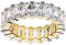 Sterling 925er Silber Micro Pave Ring - Baguette CZ gold 10