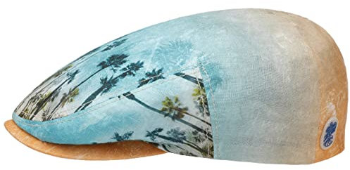 Stetson Kent Princeville Flatcap - Bunte Mütze mit Palmenmotiv - Leinencap mit Schirm - Made in Germany - Herren - Ganzjährig bunt M (56-57 cm)