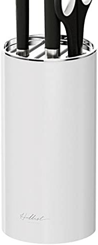 Tuzsocr Round Knife Block, Multifunctional Knife Block, Unfilled, Stable Kitchen Knife Holder, Detachable for Easy Cleaning, Universal Knife Rack, 11 x 23 cm (White)