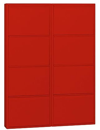 ebuy24 Pisa Schuhschrank mit Klappen/Türen in rot (100x140x16 cm)