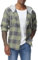 MCEDAR Chemise à capuche en flanelle pour homme - Style décontracté - Manches longues - Boutonnée - Légère, Carreaux vert, Taille L