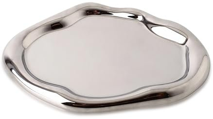 Yuaaoh Vassoio per Gioielli in Ceramica Piatto a Forma di Nuvola Vassoio da Trucco, Vassoio Argento Decorativo per Cosmetici, Gioielli, Chiavi, Cambio Sfuso (Ovale)