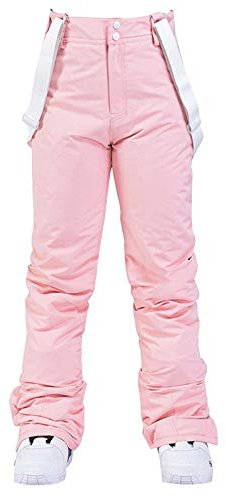 Damen wasserdichte, Winter Skihose mit Verstellbaren Trägern Overall Winddichte Schneehose Frauen Softshellhose Outdoor Warme Skihose Winterhose Thermohose Snowboardhose Wanderhose