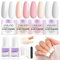 SAVILAND Dipping Powder Nails Set: Professionelles Nail Dip Powder Starter Set mit 4 Farben Klares Weißes Dip Powder Gesundes Dip Powder Base & Top Activator für French Nail Art Maniküre DIY Salon
