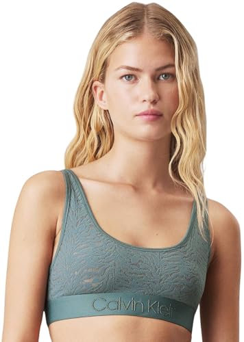 Calvin Klein Women’s Unlined Stretch Bralette, Grey (Blue Performance), M
