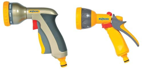 Hozelock Multi-Jet Spray Gun Plus: Metal, Ergonomic, Multi-Purpose, Lockable Trigger, 13 Ports, 3/4 inch Barb, Gray