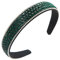 Serre-tête rétro avec strass incrustés de strass - Léger - Couleur vive - Vert foncé