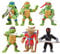 6 pcs Mini Anime Character Set, Mini Character Cake Decorate Birthday Party Supplies Cupcake Figures, Turtle Doll Playset for Kids Birthday Party Decorating