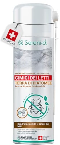 TERRE DE DIATOMÉE PUNAISES DE LIT – AÉROSOL ANTI PUNAISES DE LIT – EFFICACITÉ FOUDROYANTE – Ingrédients 100% - Action IMMÉDITE et EFFICACE - Swiss Lab