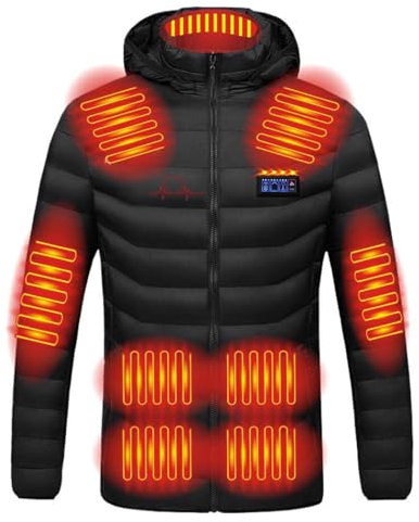 Vestes Chauffantes Homme Femme Manteau Chauffant à Capuche Manches Longues Hiver Chaud à Capuche Chargement USB Chauffe-Body éLectrique Veste Chauffante Avec 4 Niveaux de Chauffage et 21 Zones 2024