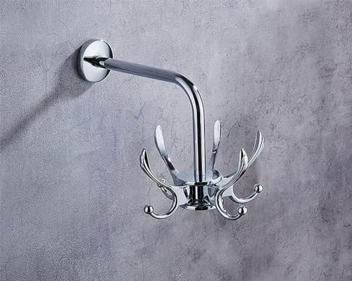 Kleiderhaken for die Wand, Kleiderhaken for die Tür, Kleiderhaken zur Aufbewahrung, drehbare, robuste Haken for Einschrauben, wasserfeste Metall-Hängehandtücher, Hüte, Rucksäcke, Taschen, Schlüsselhal