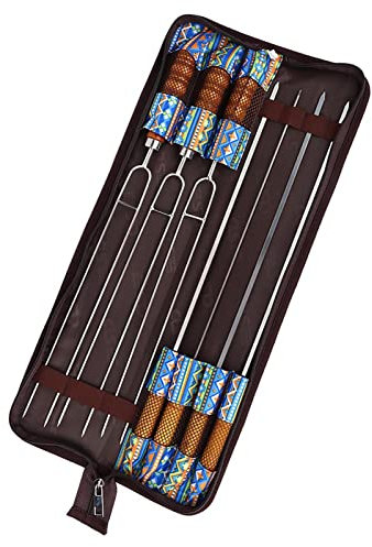 FORK DI MEAGNO, BBQ FORK ACCIAIO IN ACCIAIO DELLA FORCHIO BARBECUE LEGNO CON PRESENTAZIONE ALTA PER BARBECUE OUTDOOR
