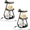 ARTETHYS Side Table Set of 2, Bedside Small Coffee Table with 3 Color LED Lights, End Table with 3 Tier Storage Shelves for Living Room Bedroom, Black