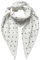 FASHION YOU WANT Musselin Tuch mit Herzen Dreieck HERZ1 Damen Halstuch Herzmuster Made in Italy 195x72cm Frühling Sommer Weich Leicht kuscheliger Baumwolle Schal (weiß/grau)