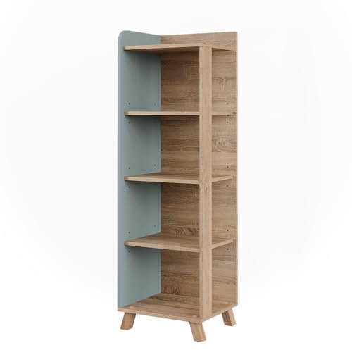 Vicco Badregal Karen, Sonoma/Blau, 40 x 128 cm mit 4 Fächern