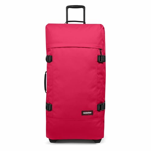 Eastpak Tranverz L Valise Grand Format 121L (79 x 40 x 33 cm), Grande Valise de Voyage à roulettes, Bagage résistant avec Double Compartiment, poignée télescopique & Serrure TSA - Saffron Red