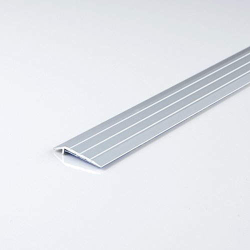 [DQ-PP] 1 x ALU PROFIL Abschlussprofil 5mm selbstklebend Farbe: silber, Länge: 100cm Teppichschiene Schweller Laminat Parkett Übergangsprofil NEU