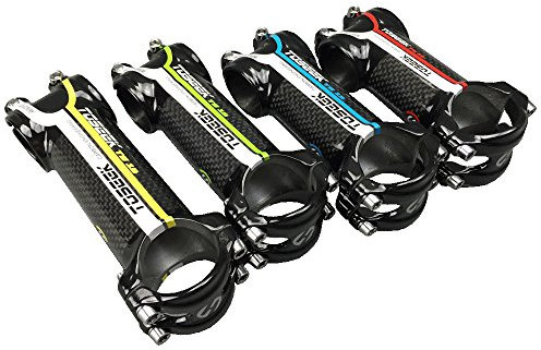 TOSEEK Ultra Light Aluminium-Legierung + Carbon Lenkervorbau Teile für Fahrrad MTB Rennrad (Gelb/Yellow, 80)