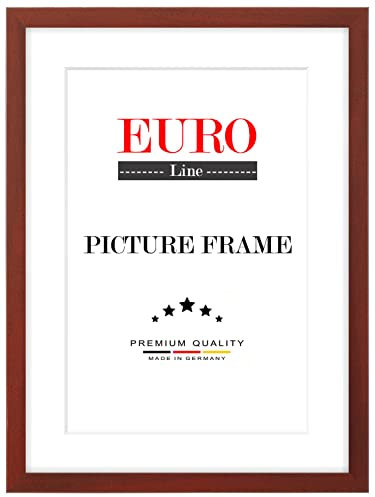 EUROLine Holz Bilderrahmen 60 x 80 cm Rot Gewischt mit Antireflex-Acrylglas für | Foto | Poster | Puzzle Rahmen