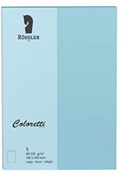Rössler 220719517 - Coloretti Karten, 220 g/m², DIN B6 hd, himmelblau, 5 Stück