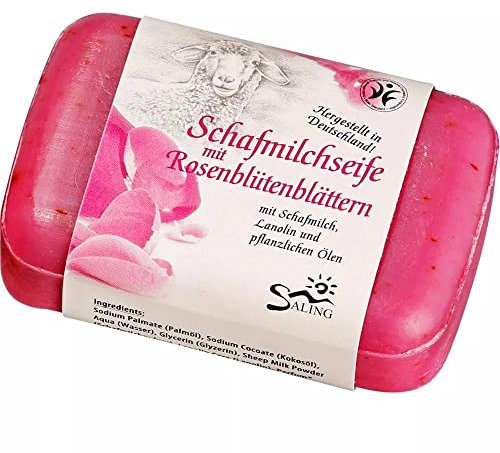 Saling, Schafmilchseife, Rosenblütenblätter