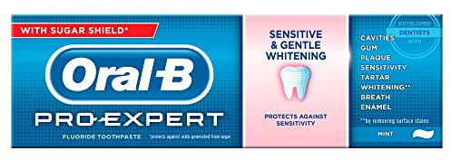 Oral B Pro-Expert Sensitive + Gentle Whitening Antibacterial & Fluoride Toothpaste Mint, 75ml
