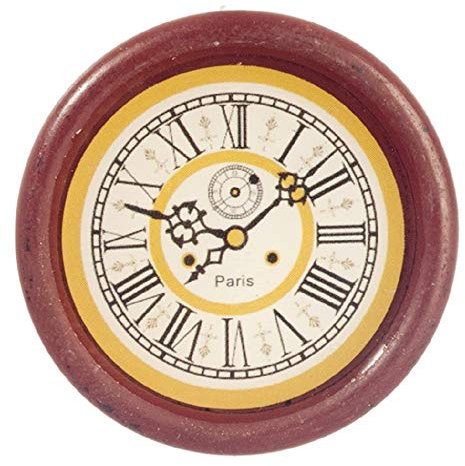 Melody Jane Puppenhaus Rund Holz Wand Uhr Miniatur 1:12 Maßstab Zubehör Römische Zahlen