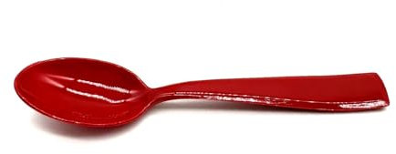 Lot de 6 cuillères rouges de 10 cm pour enfant, cuillères à glace, cuillères à dessert, cuillères à expresso, cuillères à moka, cuillères en plastique réutilisables