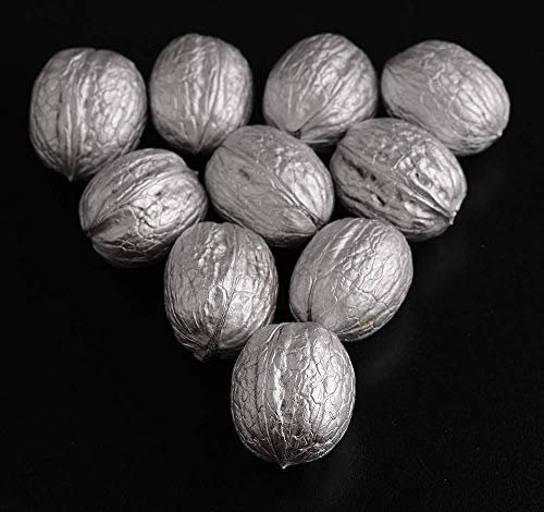 Zapfen & Walnüsse veredelt Dekoration Gold, Silber, Kupfer Effekt (E - Silber, Nüsse)