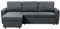 Right Hand Fabric Corner Sofa Bed Storage Black Polyester Cushion Back Nesna