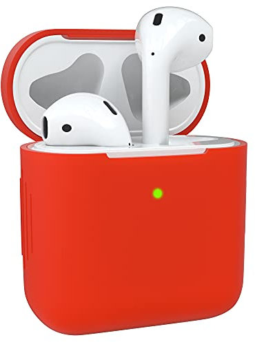 EAZY CASE - Schutzhülle für AirPods 1 & 2 Hülle Rot Silikon Case Stoßfest mit Deckel Schutz Antikratz Etui Cover rutschfeste Silikonhülle für Airpod Pro 1. / 2. Generation Silikoncase in Rot