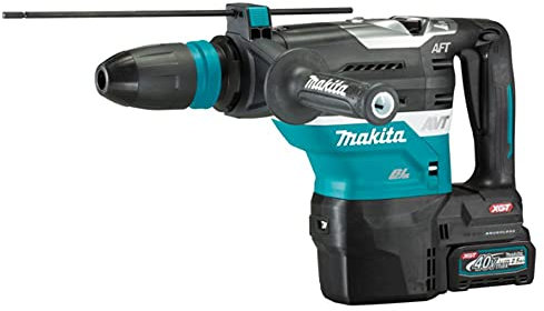 Makita HR005GD201 40V Max Li-ion XGT Brushless Rotary Demolition Hammer Complete with 2 x 2.5 Ah Batteries, Charger and Interchangeable Adapter Set Supplied in a Carry Case
