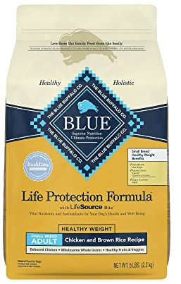 Blue Buffalo Life Protection Formula Healthy Weight Small Breed Dry Dog Food, Supports an Ideal Weight, Made with Natural Ingredients, Chicken & Brown Rice Recipe, 5-lb Bag
