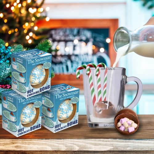Hot chocolate bombs with marshmallow X 3 and 3X peppermint christmas candy cane sweets - Yummy hot chocolate station gift set - Xmas eve box fillers for kids Adults