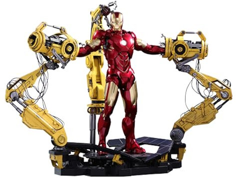 Hot Toys 1:4 Iron Man Mark IV With Suit-Up Gantry - Iron Man 2, Red