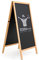 DISPLAY SALES Kundenstopper Holz 670 x 1450 mm wetterfest | magnetische Kreidetafel | Aufsteller aus hellem Buchenholz | Magnettafel Plakatständer in XXL