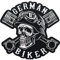 Finally Home Großer German Biker Totenkopf Patch zum Aufbügeln | Motorrad Kutte Patches, Hunde Bügelflicken, Motorradjacke Männer Flicken, Motorcycle Aufnäher für Lederwesten