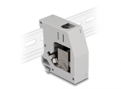 Delock Hutschienenadapter mit Keystone Modul RJ45 Buchse zu RJ45 Buchse Cat.6A