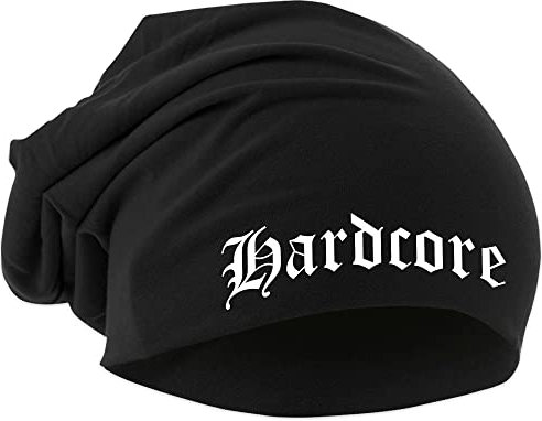 Hardcore Mütze | Fussball Ultras Germany Biker Rocker Unisex Beanie | M1 Schwarz
