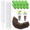 136 Piezas Kit de Cultivo Hidropónico, 50 Esponja Hidropónica con 12 Maceta Hidropónica 24 Tapas Aislantes Transparentes 50 Pegatinas Kit de Jardinería Hidropónica de Interior Exterior