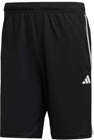 adidas Herren Train Essentials Piqué 3-Stripes Training Shorts, Black/White, M Tall