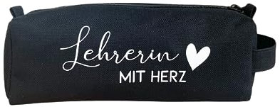 Mäppchen Lehrerin mit Herz - Geschenk - Abschied - Federmappe - Lehrergeschenk (grau)